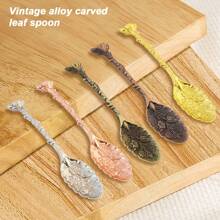 1 pezzo/Set da 3 pezzi Elegante set di cucchiai in metallo, Cucchiaini in stile barocco vintage per caffè, dessert, cucchiaini piccoli, mescolatori decorati, adatti per uso domestico, ristorante, caffetteria, hotel, accessori per la tavola, regalo di Natale