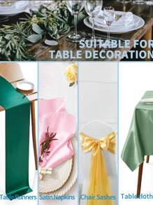 1 pieza Tela de satén púrpura apta para vestido de boda, fiesta de cumpleaños, cena, exterior, decoración de habitación - Morado - Ver 4