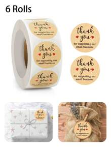 Thank You Graphic Stickers ,Christmas Sticker Graphic,Adhesive Labels For Boutiques Wrapping Supplies Gift Decor ,Round Gift Sealing Sticker For Party - Multicolor - View 19