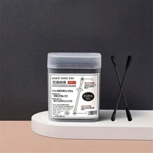 100/200/300/600支螺旋耳勺棉签二合一挖耳勺双头棉签一次性清洁黑色棉签配件 - 彩色 - 查看 14