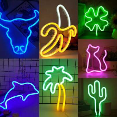 1 pezzo Insegna luminosa al neon a LED, funzionante a batteria/USB, decorazione da parete o da tavolo per stanza, casa e festa di vacanza estiva, decorazione camera da letto, matrimonio, festa, regalo di compleanno (batterie non incluse)
