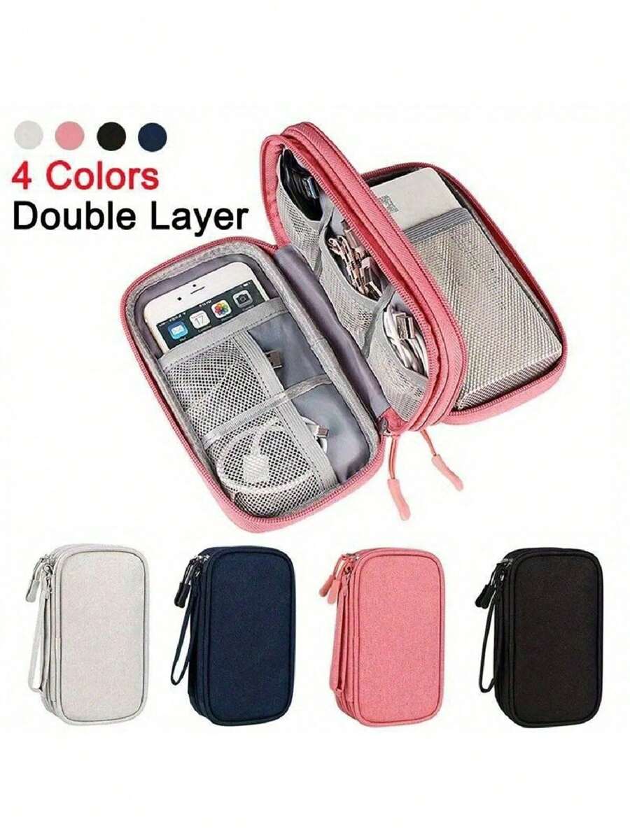 Compact Travel Electronic Organizer - Case For Cable, Charger, & Accessory Storage For Fall Home Decor For Travel Storage Bag,Makeup Bag,Cosmetic Bag,Vacation Organizer,Large Capacity Makeup Organizer Makeup Case, For Lipstick, Brush, Skincare, Mobile Phone, Coin, Small Items, For Home,Gift,Vacation And Festival Halloween Christmas Multifunctional Use