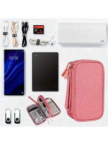 Compact Travel Electronic Organizer - Case For Cable, Charger, & Accessory Storage For Fall Home Decor For Travel Storage Bag,Makeup Bag,Cosmetic Bag,Vacation Organizer,Large Capacity Makeup Organizer Makeup Case, For Lipstick, Brush, Skincare, Mobile Phone, Coin, Small Items, For Home,Gift,Vacation And Festival Halloween Christmas Multifunctional Use