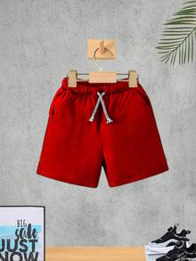 Children's Set Red Bear Red Bone Boy T-Shirt And Bermuda Shorts Children's Clothing Male Summer - 寶藍色 - 查看 3