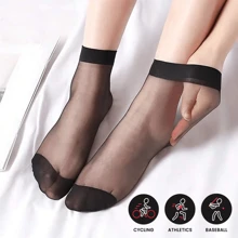 运动户外 10 双丝滑短袜，低帮柔软透明薄款女士中筒袜
