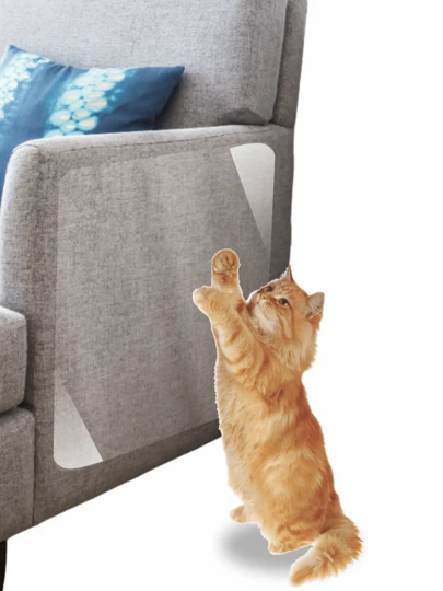 Sofá Protetor Gato Anti Arranhões Adesivo Proteção Transparente - Tamanho G - 106 X 34 - 016X