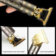 Dragon Hair Clipper For Beard Barber Professional Electric Rechargeable Battery - 金色 - 查看 5