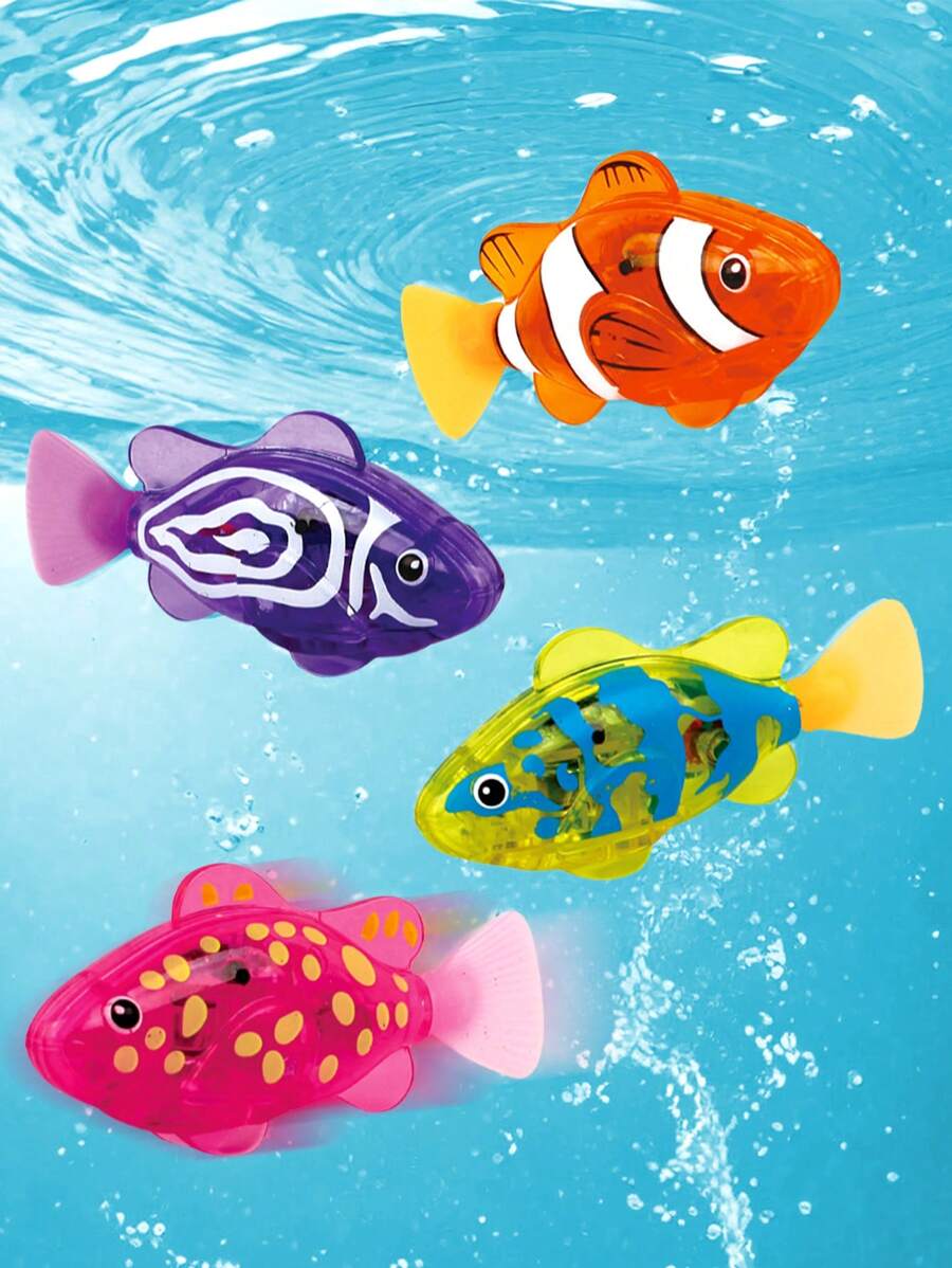 Pez robótico flexible y divertido de estilo payaso, de inducción luminosa, decoración realista de acuario, color y modelo aleatorios - Multicolor - Ver 1