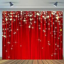 1 pièce Fond de photographie Venus rouge étincelante, fond de drapeau Venus rouge, fond de Noël rouge, décoration murale pour mariage, anniversaire, fête de Noël