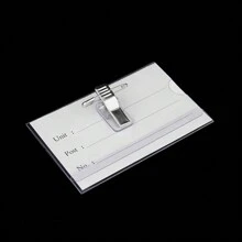 50PCS ID Name Badge Holder Conference Visitor Pass Photo Clip Pin Meeting 9x5.4cm UK , Back To School Gifts - White - View 8