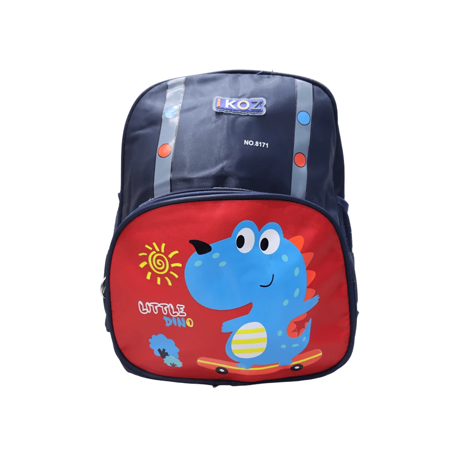 Multicolor Dinosaur Double Zipper Kids School Bag - Đỏ - Xem 1