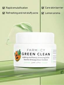 Farmacy Green Clean Makeup Removing Balm, 50ml, Gentle & Smooth Cleansing, Emulsifies Quickly, Suitable For Sensitive Skin,Non-Comedogenic - 50ml - 查看 1