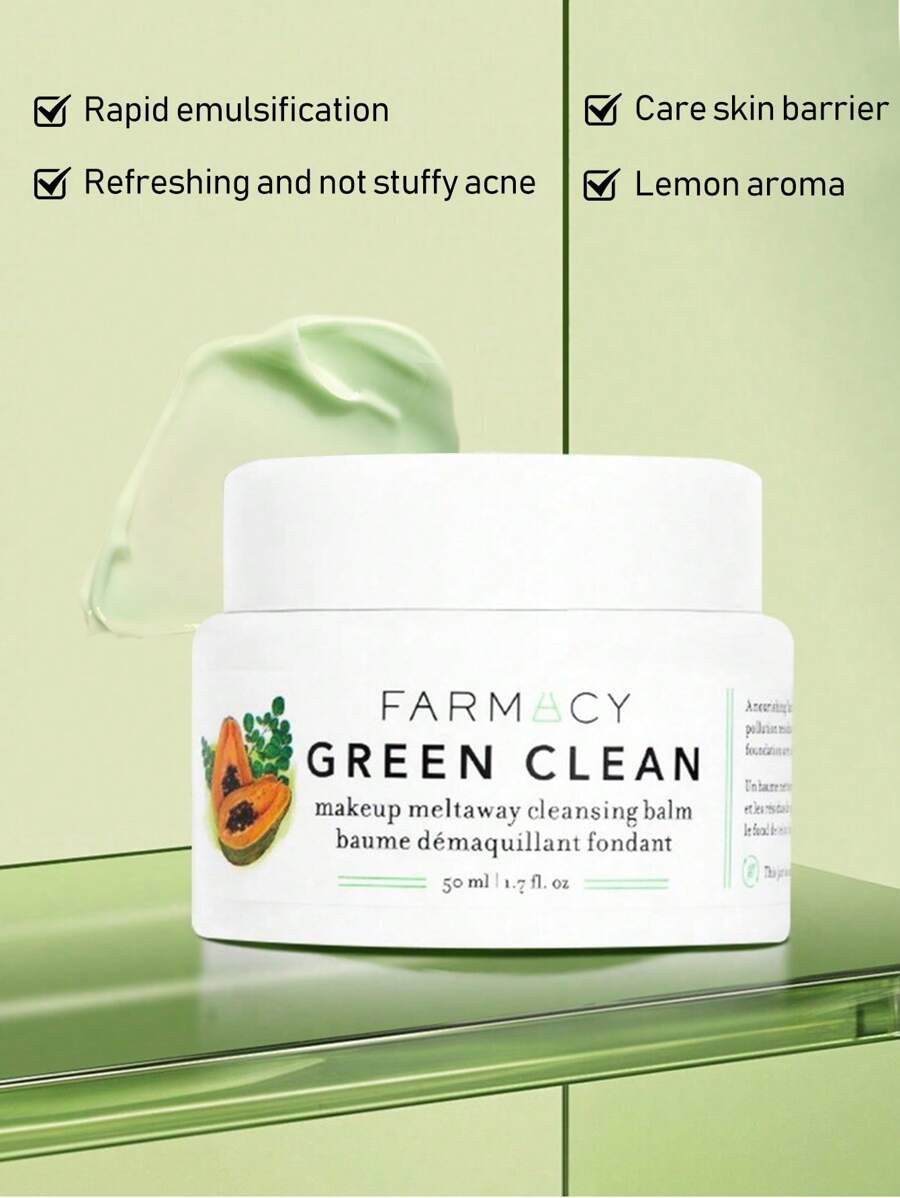 Farmacy Green Clean Makeup Removing Balm, 50ml, Gentle & Smooth Cleansing, Emulsifies Quickly, Suitable For Sensitive Skin,Non-Comedogenic - 50ml - 查看 1