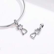 bamoer 1 PC 925 Sterling Silver Cute Cat Star Pendant Flying Balloon Cat Pet Paws Charms Beads Fit Women Girl DIY Bracelet Fine Jewelry
