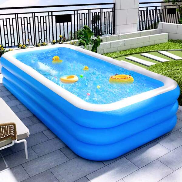 Large Inflatable Swimming Pool Adult Swimming Pool 3 Ring PVC Material Thicker And Higher, Each Layer Independent Inflatable, Suitable For Indoor And Outdoor Camping Parties