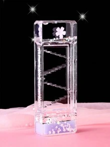 1 pièce de toboggan de fleur de cerisier créatif, sablier transparent, ornement de décompression pour la jeunesse, jouet cadeau de bouteille de sable mouvant (couleur aléatoire)