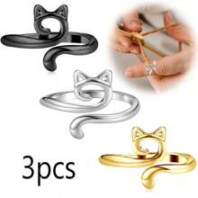 3/4/5/6 قطع خطافات كروشيه للنساء للتوتر القابل للتعديل والأصبع لا يؤذيها أثناء الحياكة ، علبة تخزين عشوائية