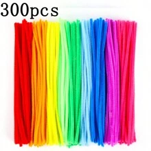 100pcs/300pcs Assorted Thick Pipe Cleaners Chenille Stems For Craft Projects, Multi-Color - Multicolor - View 12