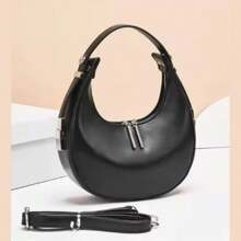 Women's Hobo Mini Half Moon Bag-1510 - 黑色 - 查看 1