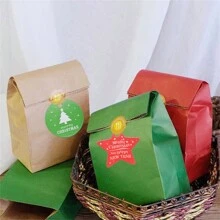 100 件圣诞节烘焙吊牌礼品装饰吊牌 DIY 配件吊牌树形留言卡，圣诞礼物，圣诞快乐 - 彩色 - 查看 3