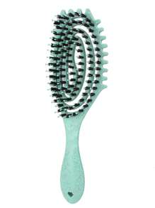 1pc Hair Brush With Bouncey Curl Defining Bristles, Hollow Design Pig Bristle Hair Comb With Special Recessed Sides For Easy Even Hair Brushing And Various Curled Hairstyles - Multicolor - View 13