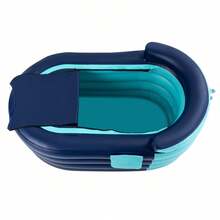 ZhdnBhnos LINSIE Inflatable Adult Bathtub, Mobile Bathtub, With Electric Air Pump, Free-Standing Blow Up Bathtub With Foldable Portable Feature, Suitable For Hot Water Bath & Ice Bath (Blue) The Best Gift/Present For Family&Friends Happy Christmas - 藍色 - 查看 8
