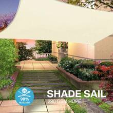 Sun Shade Sail Rectangle Square Waterproof 98% UV Block Awning Shade Sails Canopy Sunscreen Cover Tents For Patios Garden Swimming Pool Outdoor Camping - 米色 - 查看 7