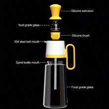 2-In-1 Glass Oil Dispenser & Silicone Brush - High Temp Resistant - Perfect For Bbq & Cooking, Kitchen Essential - Yellow - View 9