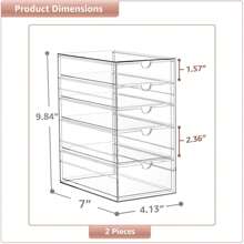 Sorbus 10 Drawers Acrylic Organizer For Makeup, Organization And Storage, Art Supplies, Jewelry, Stationary - 2 Pcs Clear Stackable Storage Drawers - 無色 - 查看 2