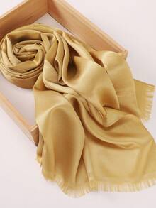 Fashionable Spring/Summer New Modest Hijab Satin Gold Thread Scarf Shawl Muslim Headscarf - Multicolor - View 6