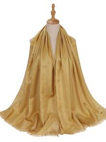 Fashionable Spring/Summer New Modest Hijab Satin Gold Thread Scarf Shawl Muslim Headscarf - Multicolor - View 9