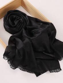 Fashionable Spring/Summer New Modest Hijab Satin Gold Thread Scarf Shawl Muslim Headscarf - Multicolor - View 8