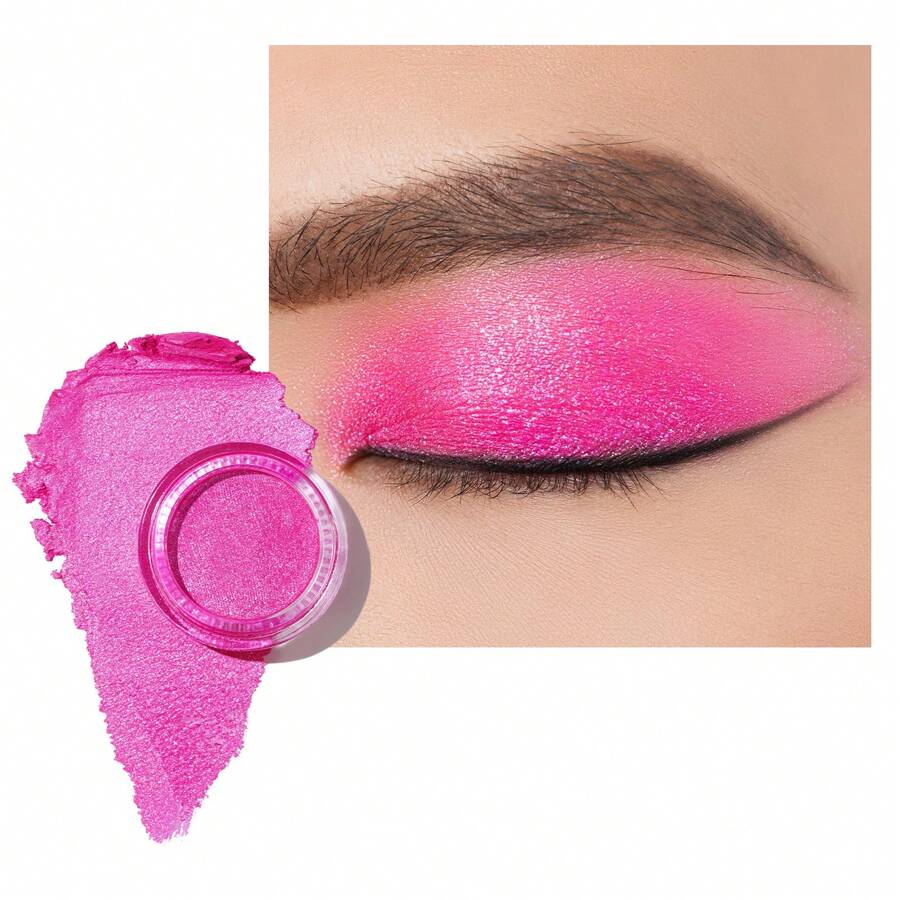 Oulac Sombra de ojos en crema también para iluminador, de gran capacidad, altamente pigmentada, resistente al agua y de larga duración con fórmula hidratante. Maquillaje de ojos con brillo y purpurina de 6g - R09 - Ver 1