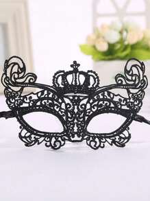 1 chiếc mặt nạ ren khoét rỗng màu đen, trang phục hóa trang nửa mặt, mặt nạ mắt gợi cảm, thích hợp cho tiệc hóa trang - màu đen - Xem 10