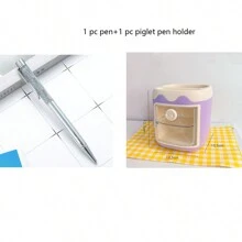 1入/3入/6入閃亮浮砂閃光金屬圆珠筆辦公用品1.0mm黑墨水 - 黑色 - 查看 28