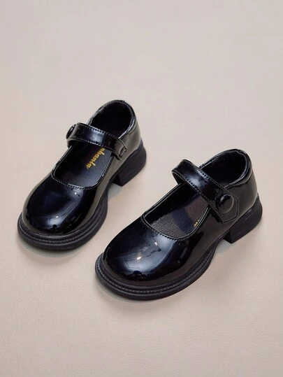 Children's Soft Bottom Black Leather Shoes, Boys & Girls' School Uniform / Performance Shoes, Suitable For All Seasons