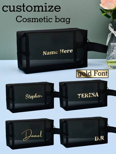 Quà tặng cá nhân hóa, Túi lưới thanh lịch, Túi đựng mỹ phẩm lưới màu đen, Túi đựng đồ vệ sinh cá nhân trong suốt, Túi trang điểm tối giản, Túi đựng mỹ phẩm tinh tế, Túi đựng đồ nhẹ, Quà tặng cho phái nữ | Quà tặng phù dâu giá cả phải chăng, Túi đựng đồ vệ sinh cá nhân thiết yếu (có thể tùy chỉnh), Món quà độc đáo, Thời trang mùa đông, Quà tặng Giáng sinh/Ngày lễ, Quà tặng cá nhân hóa cho phụ nữ, Túi đựng đồ vệ sinh cá nhân sinh nhật