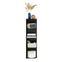 Pasir 4-Tier Corner Open Shelf Bookcase For Small Spaces, Dorms, Apartments, Furniture Shelf,  Wood Bookcases, Room Storage Furniture, Bedroom Bookshelf, Black - màu đen - Xem 7