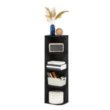 Pasir 4-Tier Corner Open Shelf Bookcase For Small Spaces, Dorms, Apartments, Furniture Shelf,  Wood Bookcases, Room Storage Furniture, Bedroom Bookshelf, Black - màu đen - Xem 6