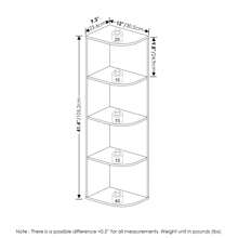 Pasir 4-Tier Corner Open Shelf Bookcase For Small Spaces, Dorms, Apartments, Furniture Shelf,  Wood Bookcases, Room Storage Furniture, Bedroom Bookshelf, Black - màu đen - Xem 5