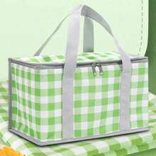 1個戶外旅行大容量野餐袋,隔熱手提加厚保鮮野營收納袋午餐袋,旅行配件必備,便攜式方形鋁製野餐袋 - 耐用且方便的戶外冒險午餐袋 - 紅色 - 查看 17