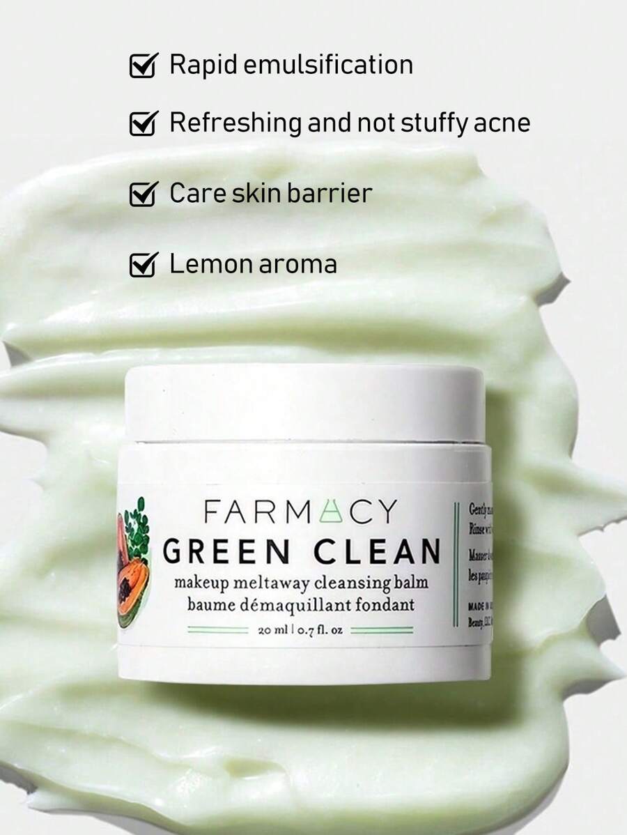 Bálsamo limpiador verde suave para retirar maquillaje, ablandar y fundir las impurezas en todos los tipos de piel. Con raíz de equinácea GreenEnvy(TM), aceites de árbol de moringa y de semillas de girasol - 0.6 Onzas/20 Mililitros - 20ml - Ver 1