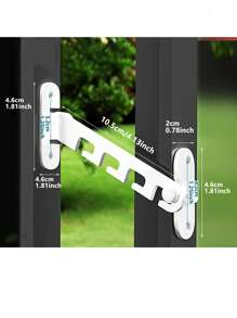 1 cái chốt chặn cửa sổ bằng hợp kim nhôm, dành cho cửa sổ và cửa ra vào trượt, có chức năng chống kẹp, chống trộm, chống rơi và khóa an toàn, xích gia cố chịu lực phù hợp với cửa nội thất, bao gồm vít - Nhiều màu - Xem 12