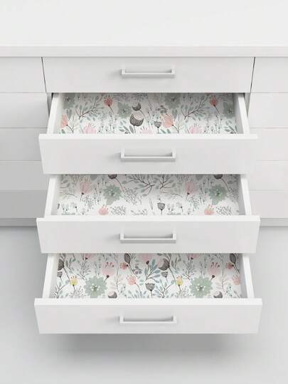 Fresh Pink/Green Art Flower Wallpaper, Peel Stick Waterproof Renovation Wand Sticker, Removable Beautiful Mural, Home Art, ation 17.7 Inch 6.5/9.8 Feet, Stickers Panels, Paper, Wallpapers, Items Refresh Your Home, Festival Birthday Graduation view 7