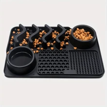 1pc Strong Suction Anti-Bite Pet Feeder Silicone Bowl Mat For Cats And Dogs - Multicolor - View 11