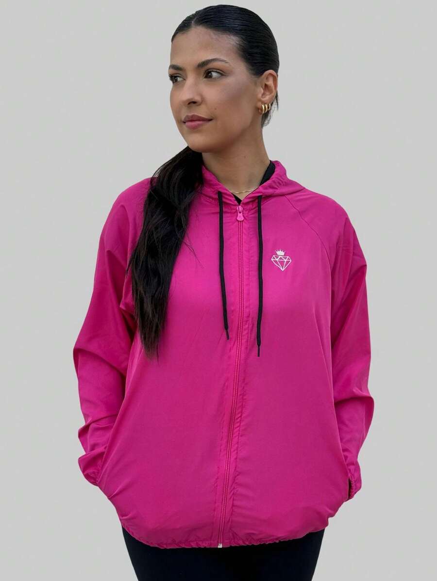 Women's Water Repellent Windbreaker Jacket - 藕粉色 - 查看 1