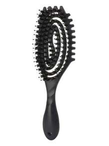 1pc Hair Brush With Bouncey Curl Defining Bristles, Hollow Design Pig Bristle Hair Comb With Special Recessed Sides For Easy Even Hair Brushing And Various Curled Hairstyles - Multicolor - View 8