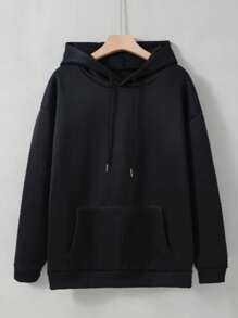 Women's Sweatshirt Streetwear Child Premium Cold Weather Top Cotton Coat - 黑色 - 查看 2