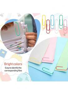 15~100Pcs Paper Clips 3.2cm/5cm/10cm Large Paper Clips, Assorted Colored Coated Jumbo Paper Clips, Reusable Big Paper Clips, Large Colored Paper Clips For Office School Document Organizing Back To School - Random Color - View 6