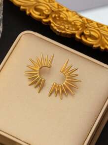 4pcs/Set Stainless Steel Sunflower Pendant Necklace + Earrings + Ring Jewelry Set, Suitable For Daily Wear, Gift For Holidays